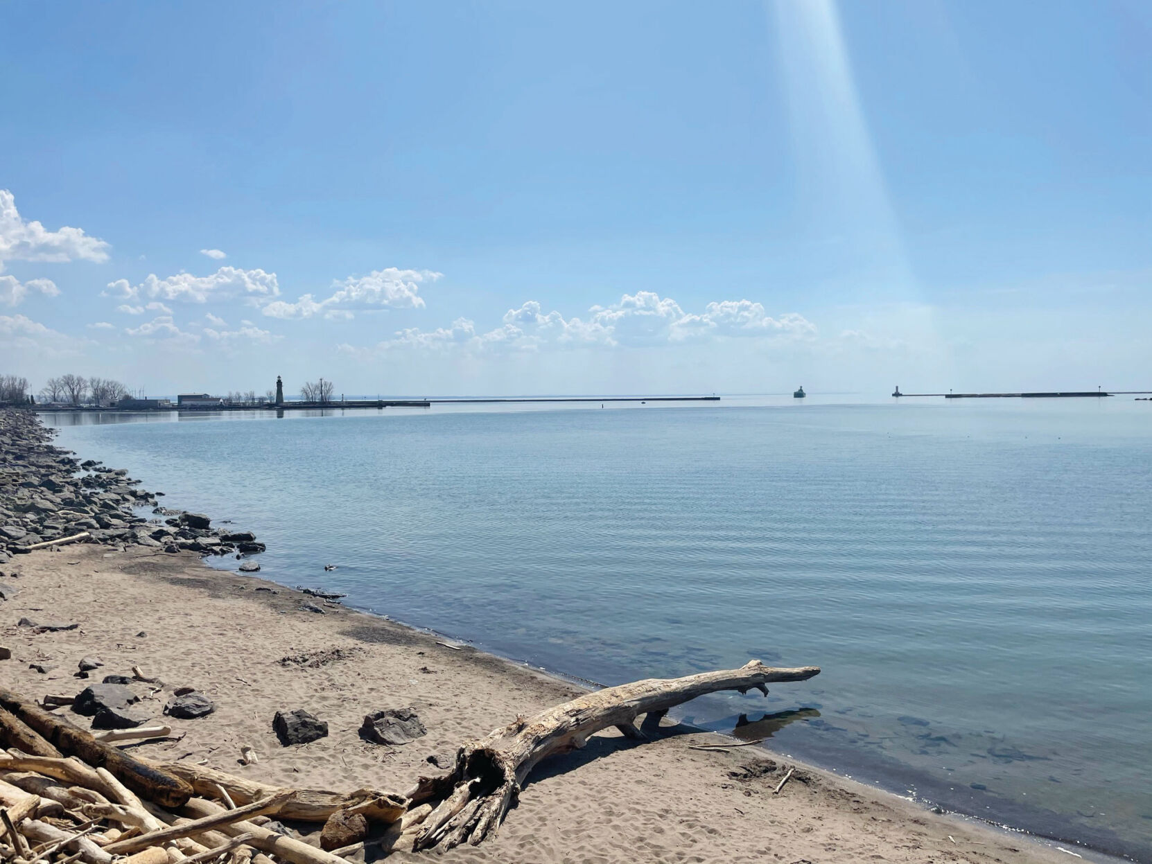 Overlooking the Buffalo waterfront by the observation tower.